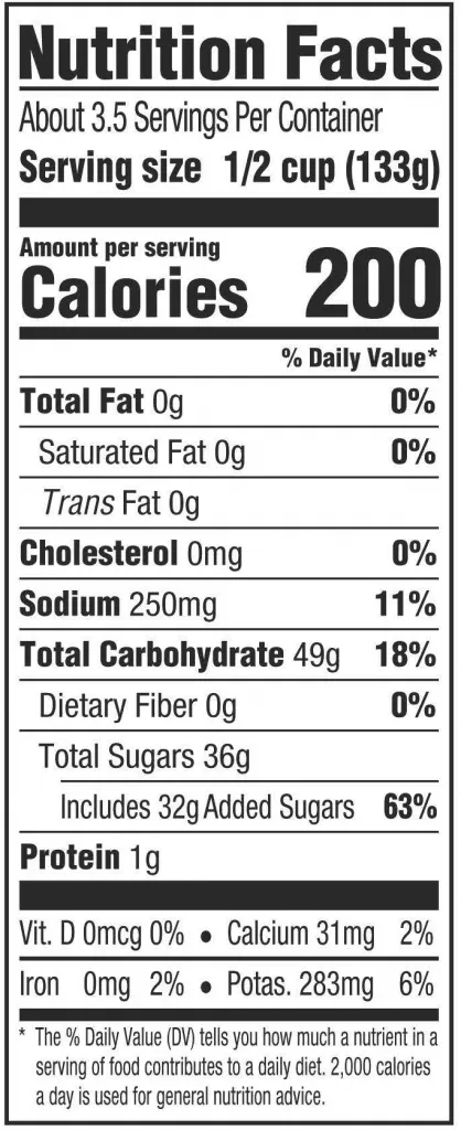 017600043191_NF-418x1024 Nutrition label for Bruce's Yams Candied Yams in Kettle Simmered Syrup