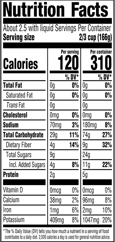 017600043214_NF-1 Nutrition Label for Bruce's Yams Cut Sweet Potatoes in Syrup