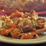 Blackeye Pea & Sweet Potato Stuffing on a plate