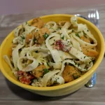 Chilled Sweet Potato Fettuccine in a yellow bowl