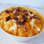 No-Bake Candied Pineapple Sweet Potatoes in a White Bowl