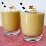 2 glasses of Sweet Potato Almond Milkshakes