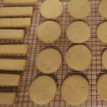 Sweet Potato & Candied Ginger Shortbread Cookies Cooling on a Rack